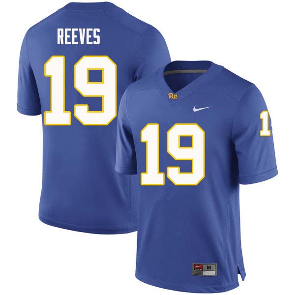 Men #19 Charles Reeves Pittsburgh Panthers College Football Jerseys Sale-Royal